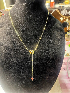 18k gold plated stainless steel Eye of Horus Ankh Necklace Gold